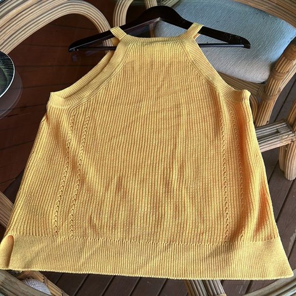 Mustard yellow knit Anthropologie tank top - Picture 6 of 6